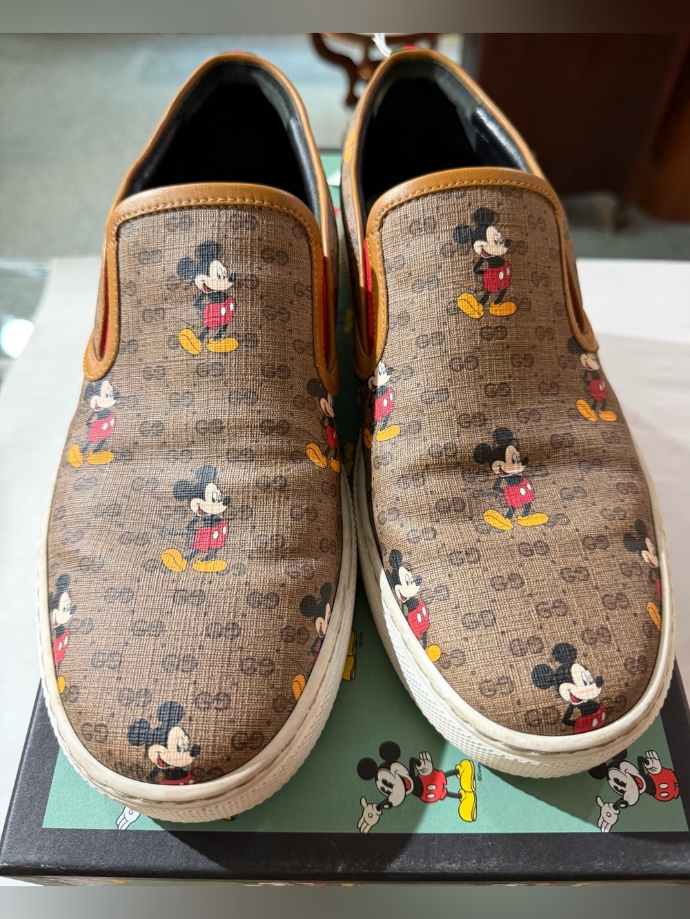GUCCI X DISNEY Mini GG Men’s Slip On Sneaker Size 8.5